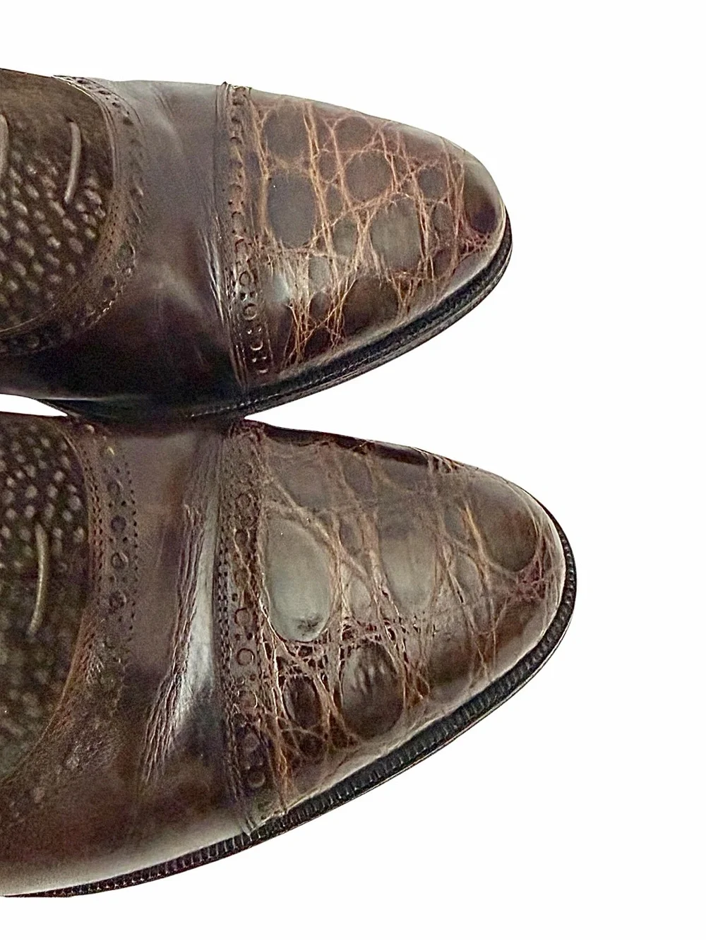 Avventura Exotic Brown Suede & Crocodile Leather Loafers Size 10M Made In Italy